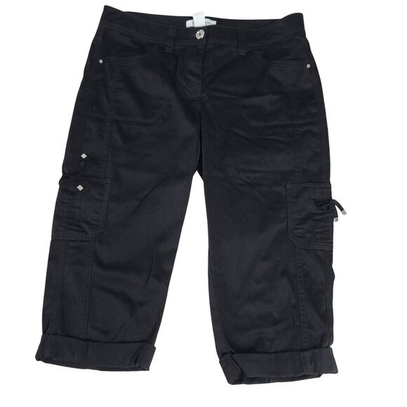 White House Black Market womens black capris Size 2 Office summer matrix - Picture 1 of 7